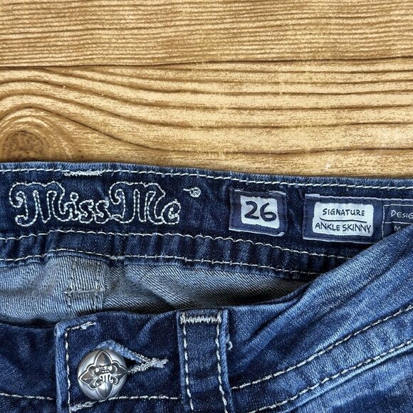 Miss Me Jeans Skinny Ankle Rhinestone Beaded Pockets Size 26 JE8111AK2 - Picture 16 of 16